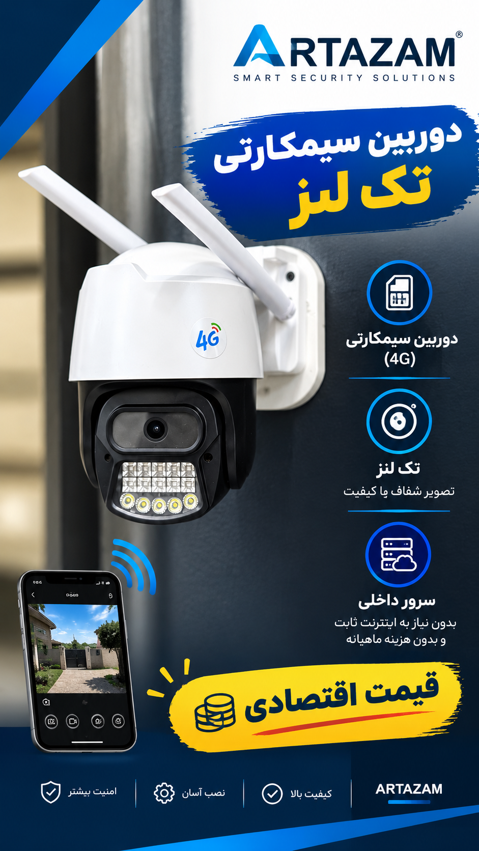دوربین سیمکارتخور چرخشی تک لنز o-kam pro